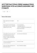 ACCT 303 Test 3 EXAM &lpar;2026&rpar; Updated&colon; EXAM QUESTIONS WITH ACCURATE ANSWERS &vert; GET IT RIGHT&excl;&excl;