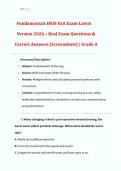 Fundamentals HESI Exit Exam Latest Version 2026 &vert; Real Exam Questions & Correct Answers &vert; Grade A &vert; NCLEX-RN&reg; Preparation & Nursing Fundamentals Review PDF