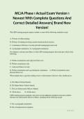 MCJA Phase 1 Actual Exam Version 1  Newest With Complete Questions And  Correct Detailed Answers&vert; Brand New  Version&excl; 