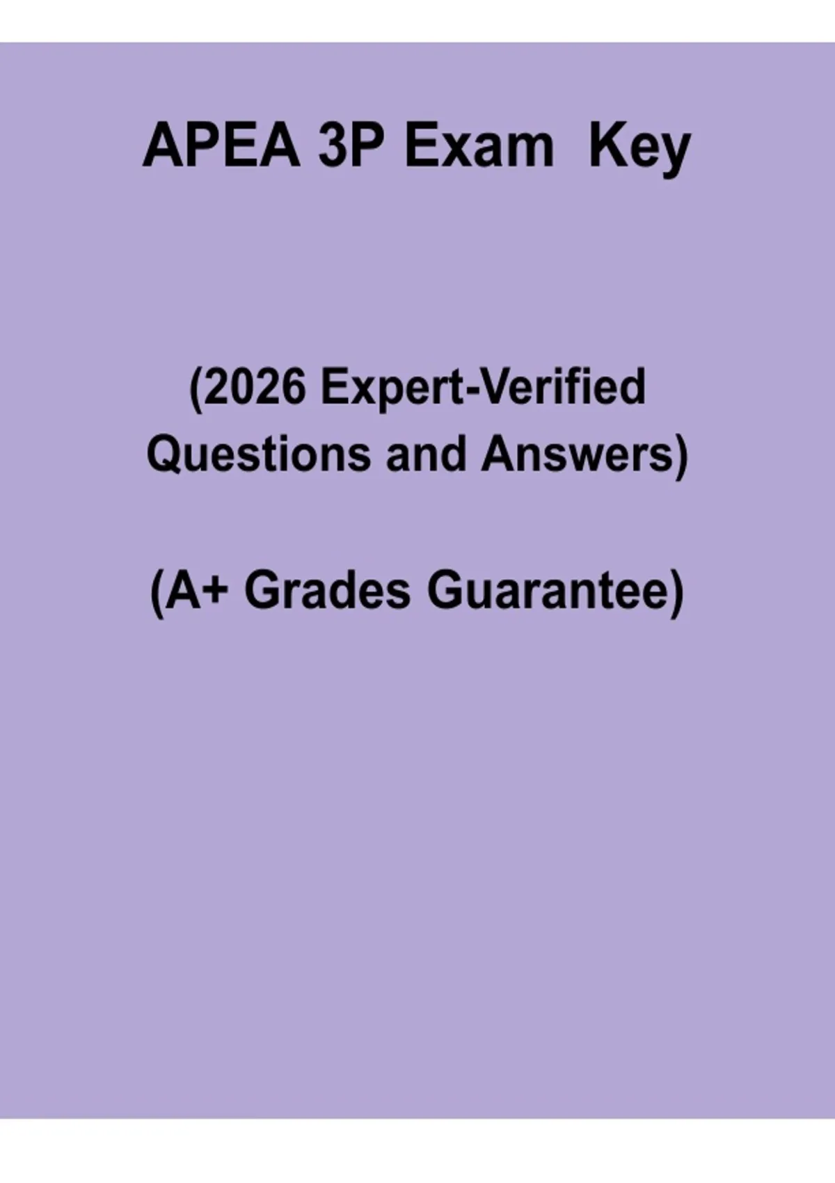 APEA 3P Exam Key Questions & Answers 2026 | Nurse Practitioner Study ...