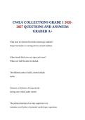 CWEA COLLECTIONS GRADE 1 2026-2027 QUESTIONS AND ANSWERS GRADED A&plus;