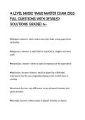 A LEVEL MUSIC 9MU0 MASTER EXAM 2026 FULL QUESTIONS WITH DETAILED SOLUTIONS GRADED A&plus;