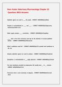 Penn Foster Veterinary Pharmacology Chapter 10 Questions With Answers