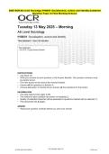 2025 OCR AS Level Sociology H180&sol;01 Socialisation&comma; culture and identity Combined Evaluation Paper & Grading Guide