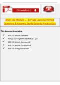 Biology 102 Module 1 &ndash; Verified Questions & Answers&comma; Study Guide & Practice Quiz &lpar;Portage Learning BIO 102