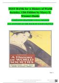 Test Bank for A History of World Societies&comma; 12th Edition by Merry E&period; Wiesner-Hanks &ndash; All Chapters Complete &vert; Latest Edition