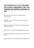 ADULT-GERONTOLOGY ACUTE CARE NURSE PRACTITIONER COMPREHENSIVE SCRIPT 2026 QUESTIONS AND ANSWERS GUARANTEED TO PASS