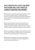 ADULT-GERONTOLOGY ACUTE CARE NURSE PRACTITIONER FINAL STUDY PAPER 2026 COMPLETE QUESTIONS AND ANSWERS