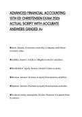 ADVANCED FINANCIAL ACCOUNTING 13TH ED CHRISTENSEN EXAM 2026 ACTUAL SCRIPT WITH ACCURATE ANSWERS GRADED A&plus;