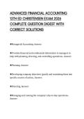 ADVANCED FINANCIAL ACCOUNTING 13TH ED CHRISTENSEN EXAM 2026 COMPLETE QUESTION DIGEST WITH CORRECT SOLUTIONS