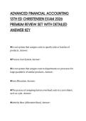 ADVANCED FINANCIAL ACCOUNTING 13TH ED CHRISTENSEN EXAM 2026 PREMIUM REVIEW SET WITH DETAILED ANSWER KEY