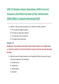 ASE T4 Brakes Exam Questions With Correct  Answers &lpar;Verified Answers&rpar; Plus Rationales  2026 Q&A &vert; Instant Download Pdf 
