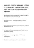 ADVANCED PRACTICE NURSING IN THE CARE OF OLDER ADULTS CHAPTER 5 FINAL STUDY PAPER 2026 COMPLETE QUESTIONS AND ANSWERS