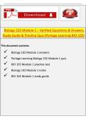 BIOD 102 Module 1 &ndash; Portage Learning Verified Questions & Answers&comma; Study Guide & Practice Quiz
