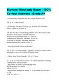 Elevator Mechanic Exam &vert; 100&percnt; Correct Answers &vert; Grade A&plus;