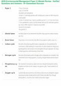 AICE Environmental Management Paper 2 Ultimate Review - Verified Questions and Answers - A&plus; Guaranteed Success