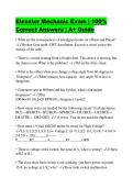 Elevator Mechanic Exam &vert; 100&percnt; Correct Answers &vert; A&plus; Guide