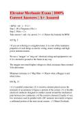 Elevator Mechanic Exam &vert; 100&percnt; Correct Answers &vert; A&plus; Assured