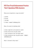NYS Tow Truck Endorsement Practice Test 5 Questions With Answers