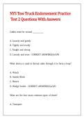NYS Tow Truck Endorsement Practice Test 2 Questions With Answers&period;