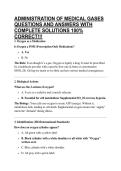 ADMINISTRATION OF MEDICAL GASES QUESTIONS AND ANSWERS WITH COMPLETE SOLUTIONS 100&percnt; CORRECT&excl;&excl;&excl;
