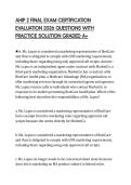AHIP 2 FINAL EXAM CERTIFICATION EVALUATION 2026 QUESTIONS WITH PRACTICE SOLUTION GRADED A&plus;