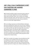 AHIP 2 FINAL EXAM COMPREHENSIVE SCRIPT 2026 QUESTIONS AND ANSWERS GUARANTEED TO PASS
