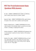 NYC Tow Truck Endorsement Exam Questions With Answers 