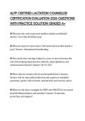 ALPP CERTIFIED LACTATION COUNSELOR CERTIFICATION EVALUATION 2026 QUESTIONS WITH PRACTICE SOLUTION GRADED A&plus;
