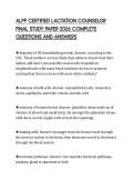 ALPP CERTIFIED LACTATION COUNSELOR FINAL STUDY PAPER 2026 COMPLETE QUESTIONS AND ANSWERS