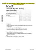 2025 OCR A Level Ancient History H407&sol;13 Macedon and the Greek World Combined Evaluation Paper & Grading Guide