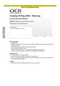 2025 OCR A Level Ancient History H407&sol;12 Athens and the Greek World Combined Evaluation Paper & Grading Guide