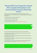 Ultimate EMT Exam Preparation Newest  With Complete 500 Questions And  Correct Detailed Answers&vert; Brand New  Version 