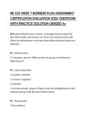 NR 533 WEEK 7 BUSINESS PLAN ASSIGNMENT CERTIFICATION EVALUATION 2026 QUESTIONS WITH PRACTICE SOLUTION GRADED A&plus;