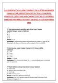 CALIFORNIA &lpar;CA&rpar; ALARM COMPANY QUALIFIED MANAGER  EXAM &lpar;ACQM&rpar; NEWEST 2026-2027 ACTUAL EXAM WITH  COMPLETE QUESTIONS AND CORRECT DETAILED ANSWERS  &lpar;VERIFIED ANSWERS&rpar; ALREADY GRADED A&plus; &vert; GUARANTEED  PASS 
