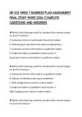 NR 533 WEEK 7 BUSINESS PLAN ASSIGNMENT FINAL STUDY PAPER 2026 COMPLETE QUESTIONS AND ANSWERS
