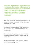 OFFICIAL Alpha Kappa Alpha MIP Test 2025 UPDATE 2025COMPREHENSIVE MOST TESTED QUESTIONS AND VERIFIED ANSWERS ASSURED SUCCESS&period; 