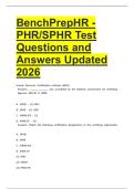BenchPrepHR - PHR&sol;SPHR Test Questions and Answers Updated 2026
