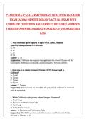 CALIFORNIA &lpar;CA&rpar; ALARM COMPANY QUALIFIED MANAGER  EXAM &lpar;ACQM&rpar; NEWEST 2026-2027 ACTUAL EXAM WITH  COMPLETE QUESTIONS AND CORRECT DETAILED ANSWERS  &lpar;VERIFIED ANSWERS&rpar; ALREADY GRADED A&plus; &vert; GUARANTEED  PASS
