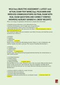 WGU D413 OBJECTIVE ASSESSMENT 2 LATEST 2026  ACTUAL EXAM TEST BANK&vert; D413 TELECOMM AND  WIRELESS COMMUNICATIONS OA FINAL EXAM WITH   REAL EXAM QUESTIONS AND CORRECT VERIFIED  ANSWERS&sol; ALREADY GRADED A&plus; &lpar;MOST RECENT&excl;&excl;&rpar;