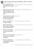 Public Procurement Principles &sol; Module C Certification &sol; Study Guide 2025 &sol; Practice Test &sol; Score 100&percnt;