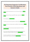 PA Emissions Inspector Certification Test Practice 2026 Questions and Answers Guide