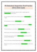 PA Emissions Inspection Test Practice 2025&sol;2026 Guide