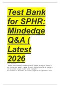 Test Bank for SPHR&colon; Mindedge Q&A &lpar; Latest 2026