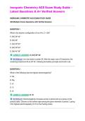 Inorganic Chemistry ACS Exam Study Guide &ndash; Latest Questions & A&plus; Verified Answers