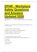 SPHR - Workplace Safety Questions and Answers Updated 2026
