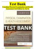 Canadian Physical Examination and Health Assessment 3rd EditionTest Bank by Jarvis All Chapters &lpar;1-31&rpar; &vert; A&plus; ULTIMATE GUIDE 2019