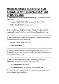 MEDICAL GASES QUESTIONS AND ANSWERS WITH COMPLETE LATEST UPDATED 2026