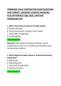 Tennessee HVAC Contractor Exam Questions and Correct Answers