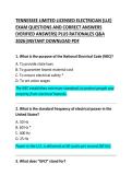 Tennessee Limited Licensed Electrician Exam Questions and Correct Answers